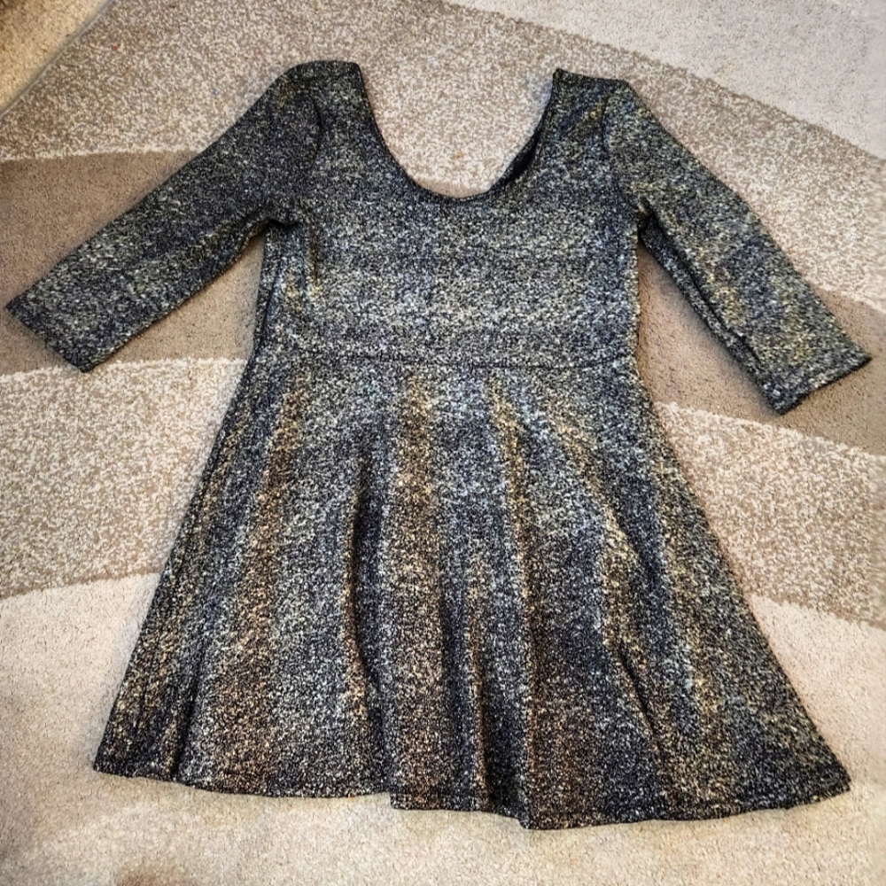 Bethany Mota scoop neck black and gold shimmery dress XL